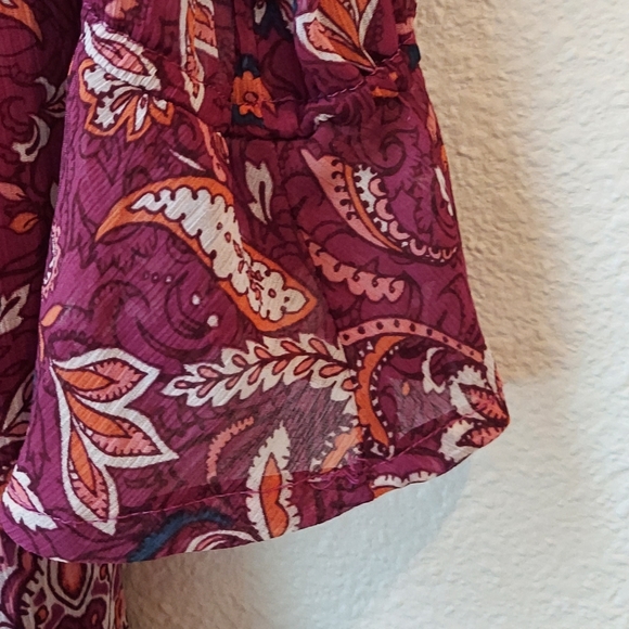 Hollister Floral Shear Long Sleeves Peasant Dress, Size Large - Picture 9 of 9